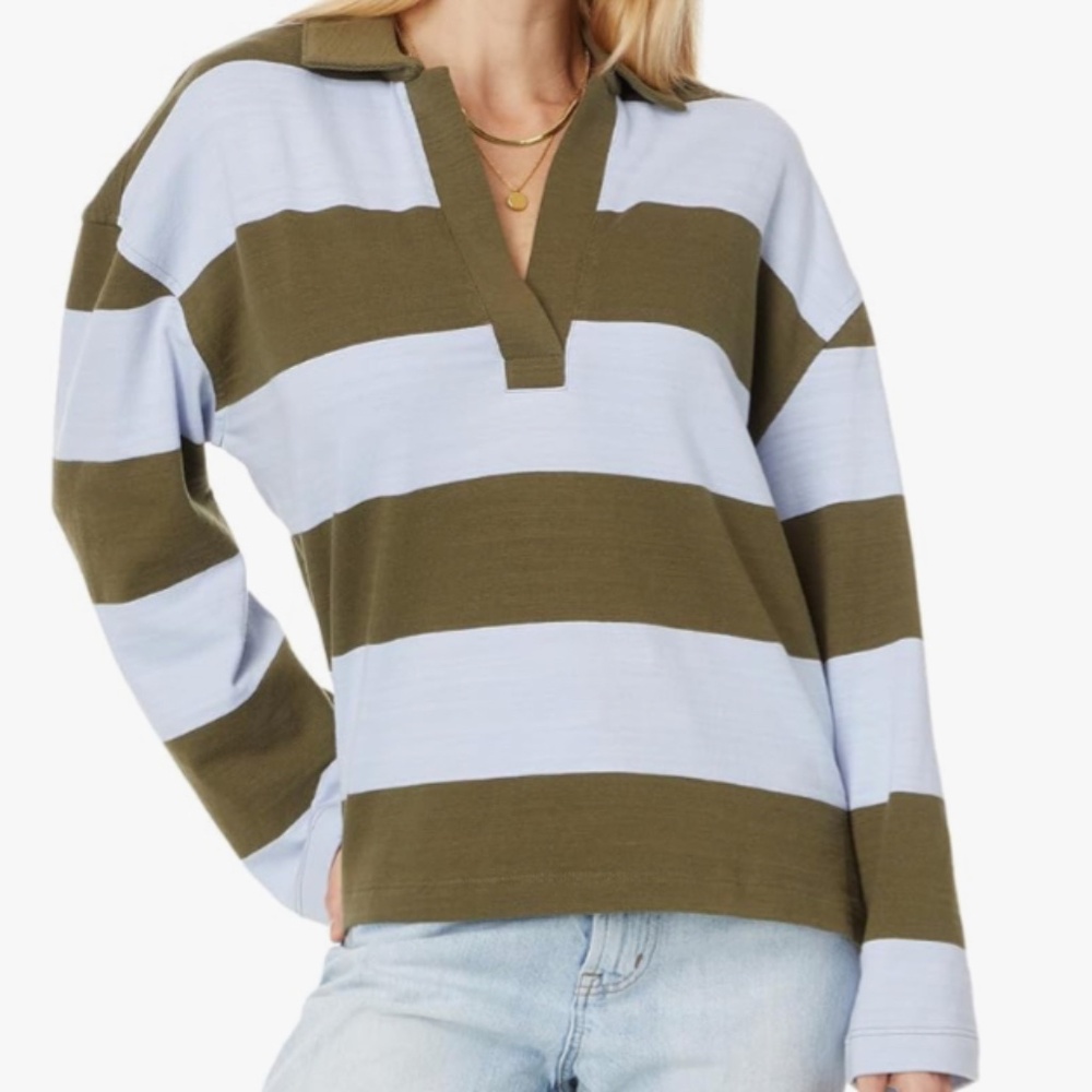 MADEWELL 100 % COTTON STRIPE RUGBY POLO